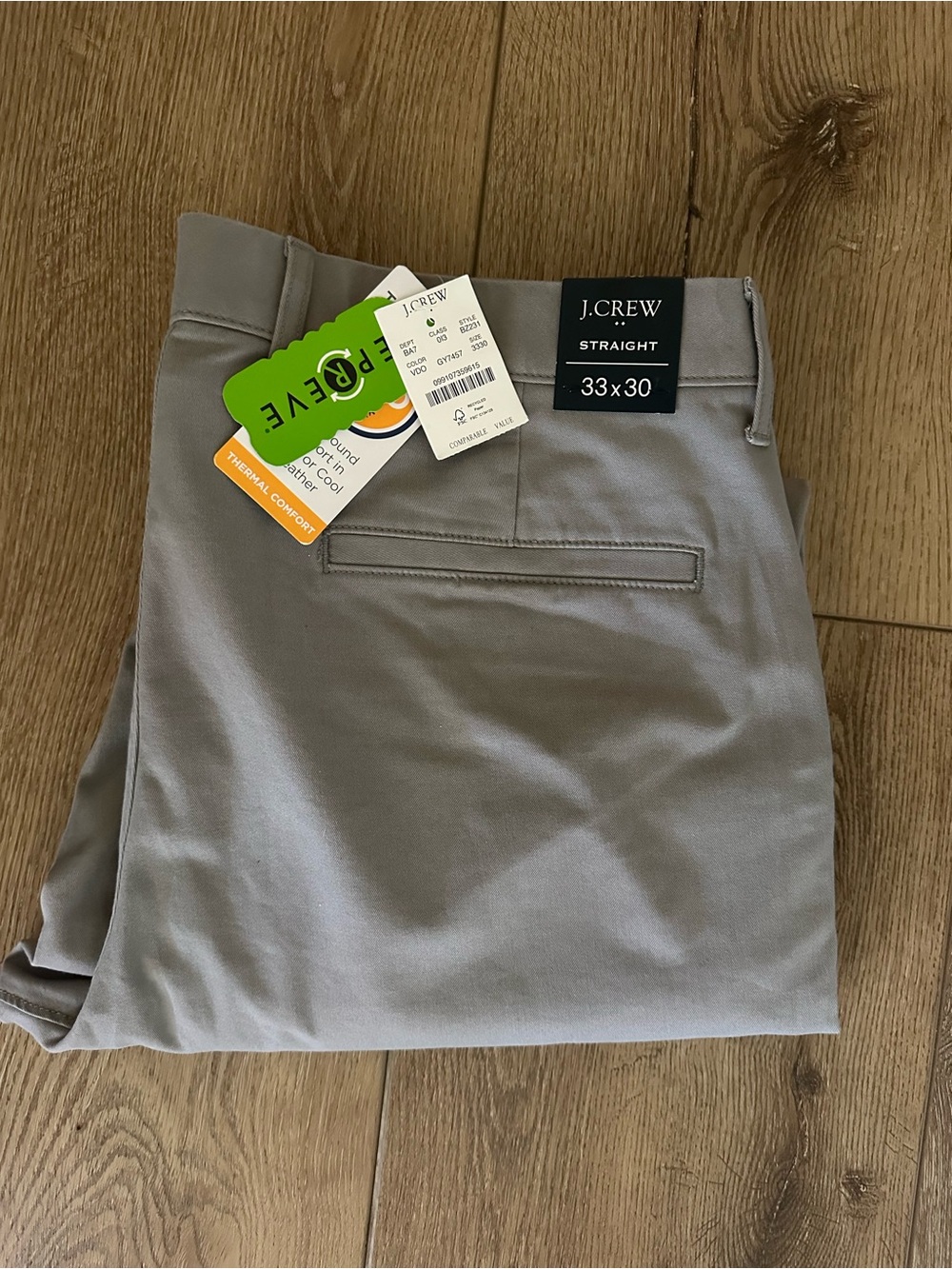 J. Crew Straight Chinos in Light Gray 33x30